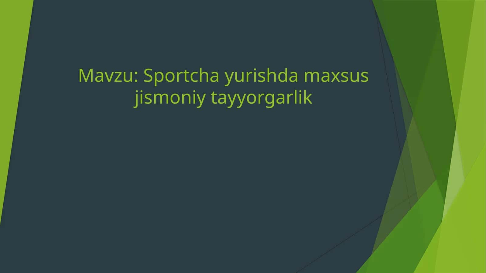 Sportcha yurish 1