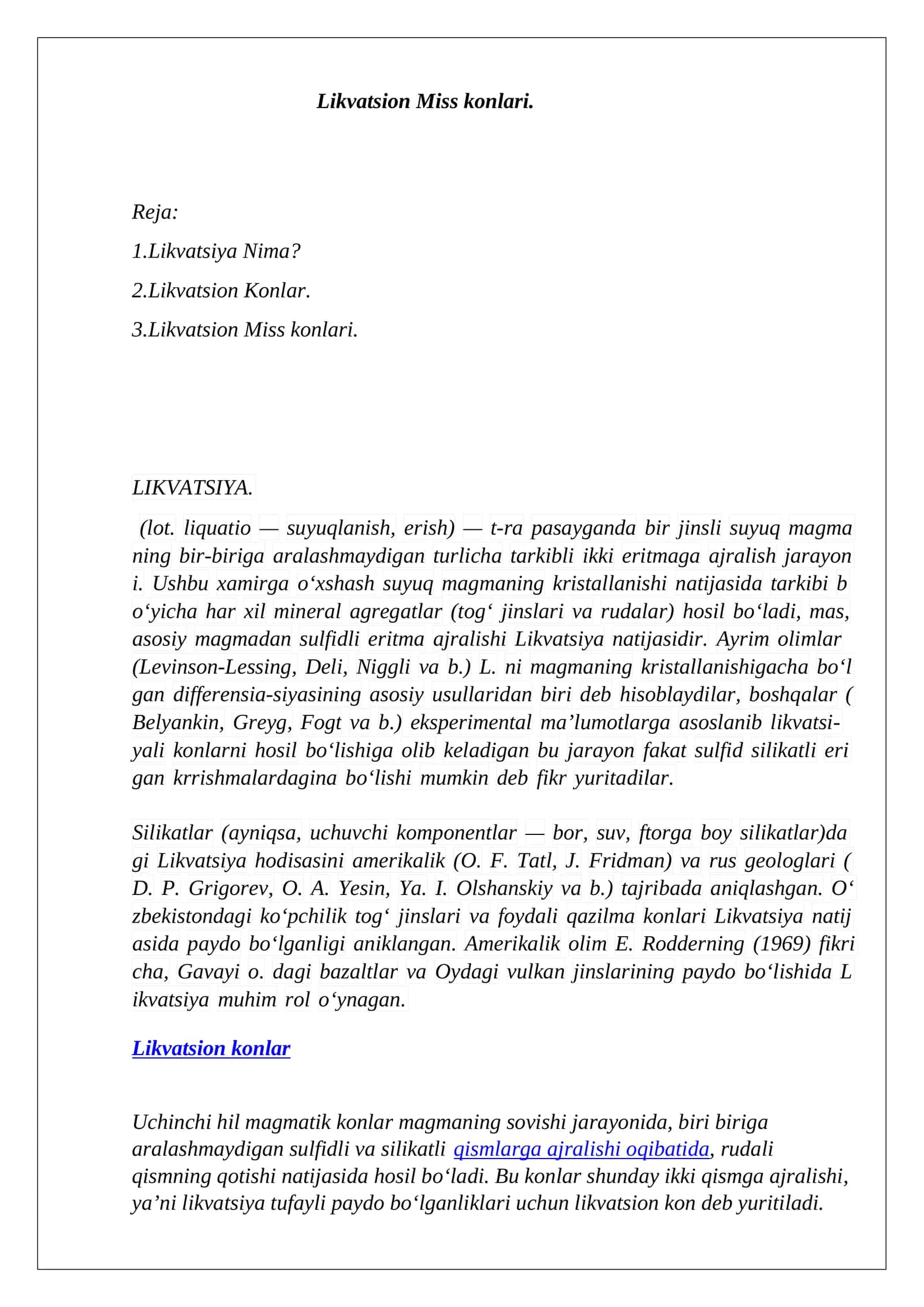 Likvatsion konlar 1