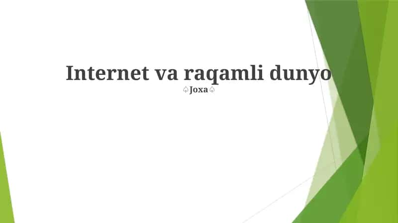 Internet va raqamli dunyo 1
