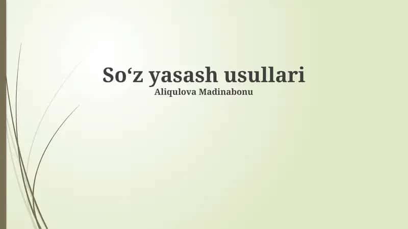 So'z yasash usullari 1