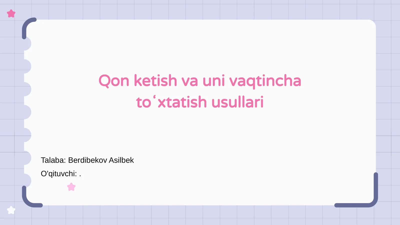 Qon ketish va uni vaqtincha toʻxtatish usullari 1
