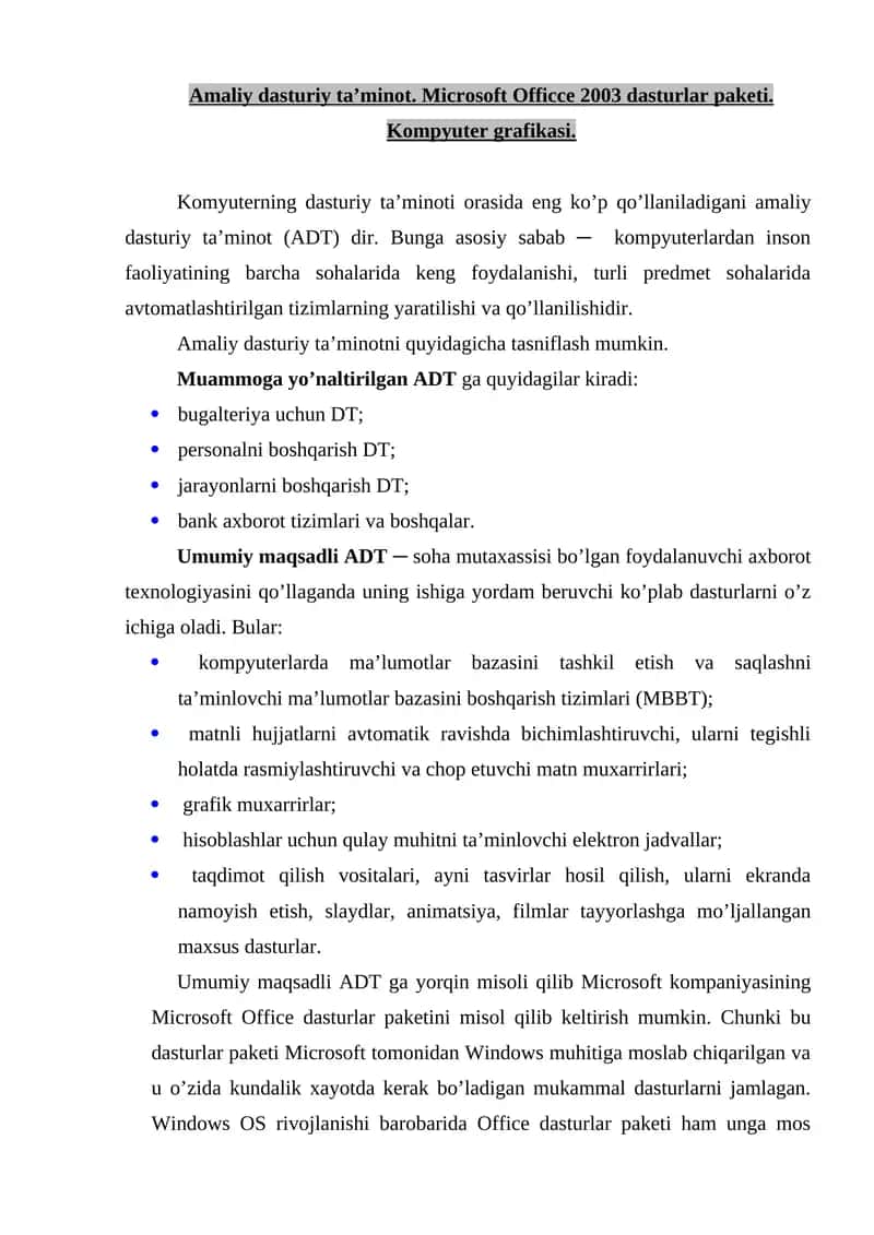 Amaliy dasturiy ta’minot 1