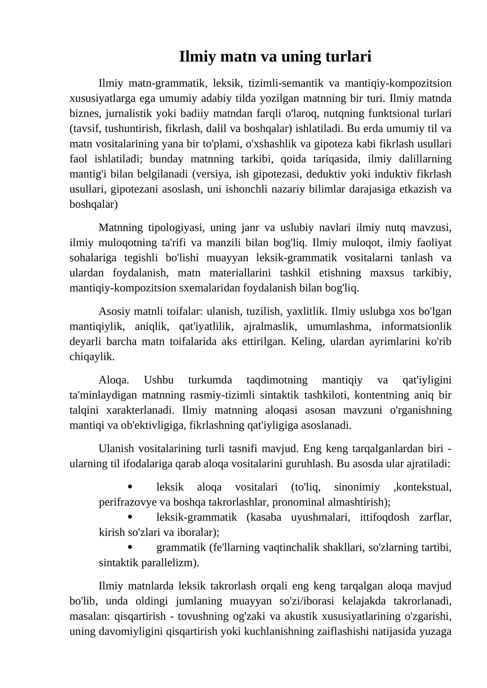 Ilmiy matn va uning turlari 1