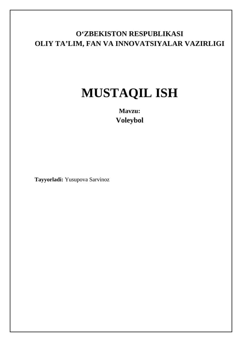Volleyball tarixi va asoslari 1
