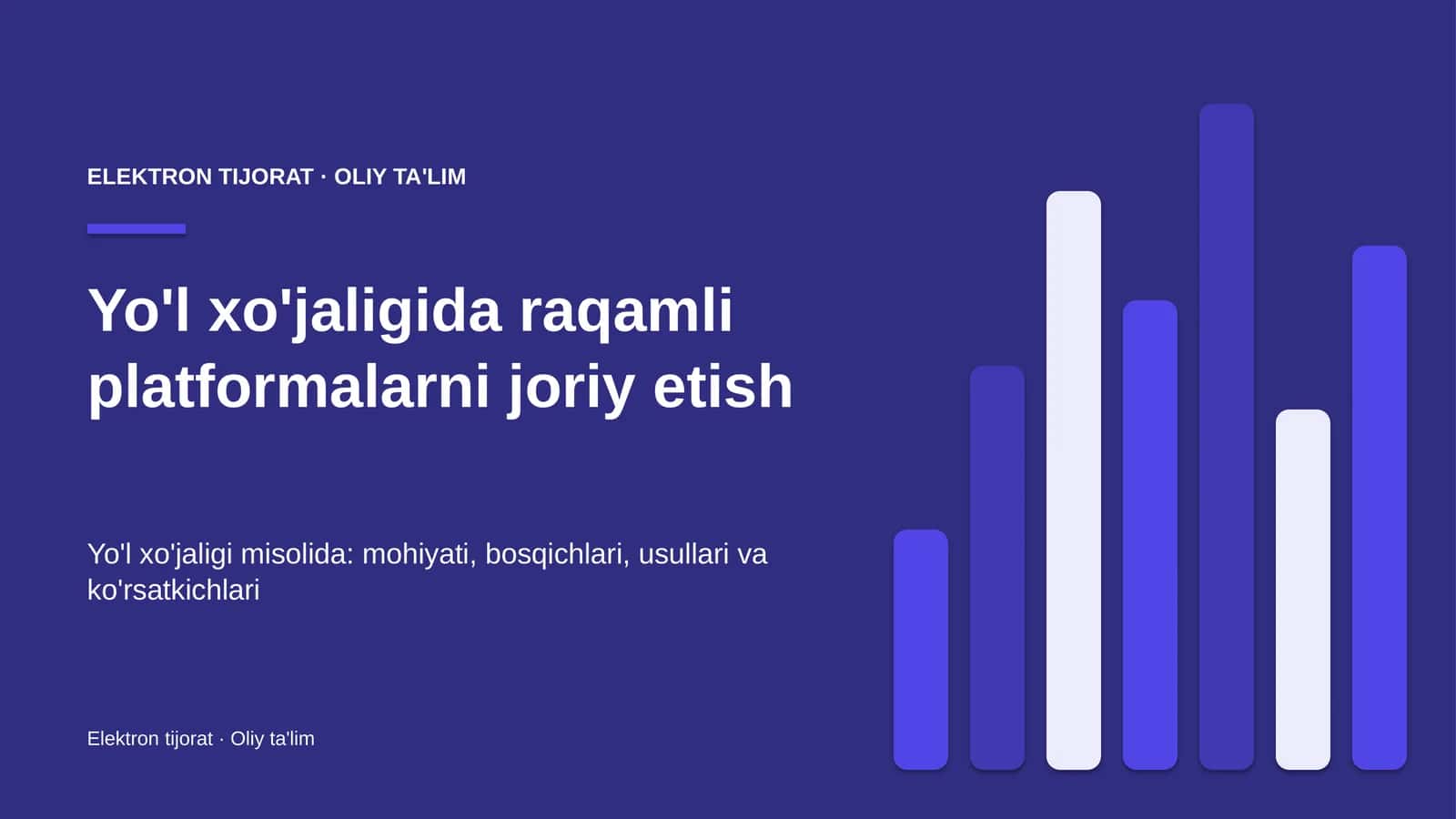 Yo'l xo'jaligida raqamli platformalarni joriy etish 1