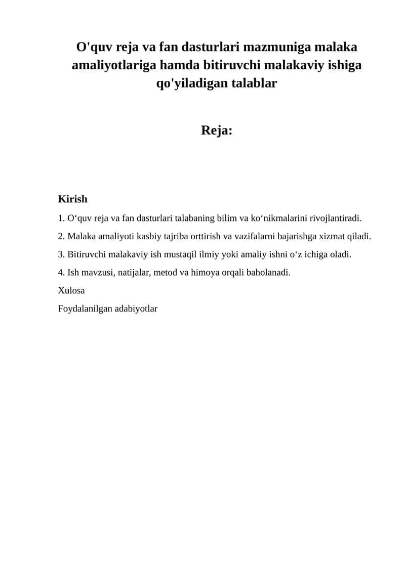 O'quv reja va fan dasturlari 1