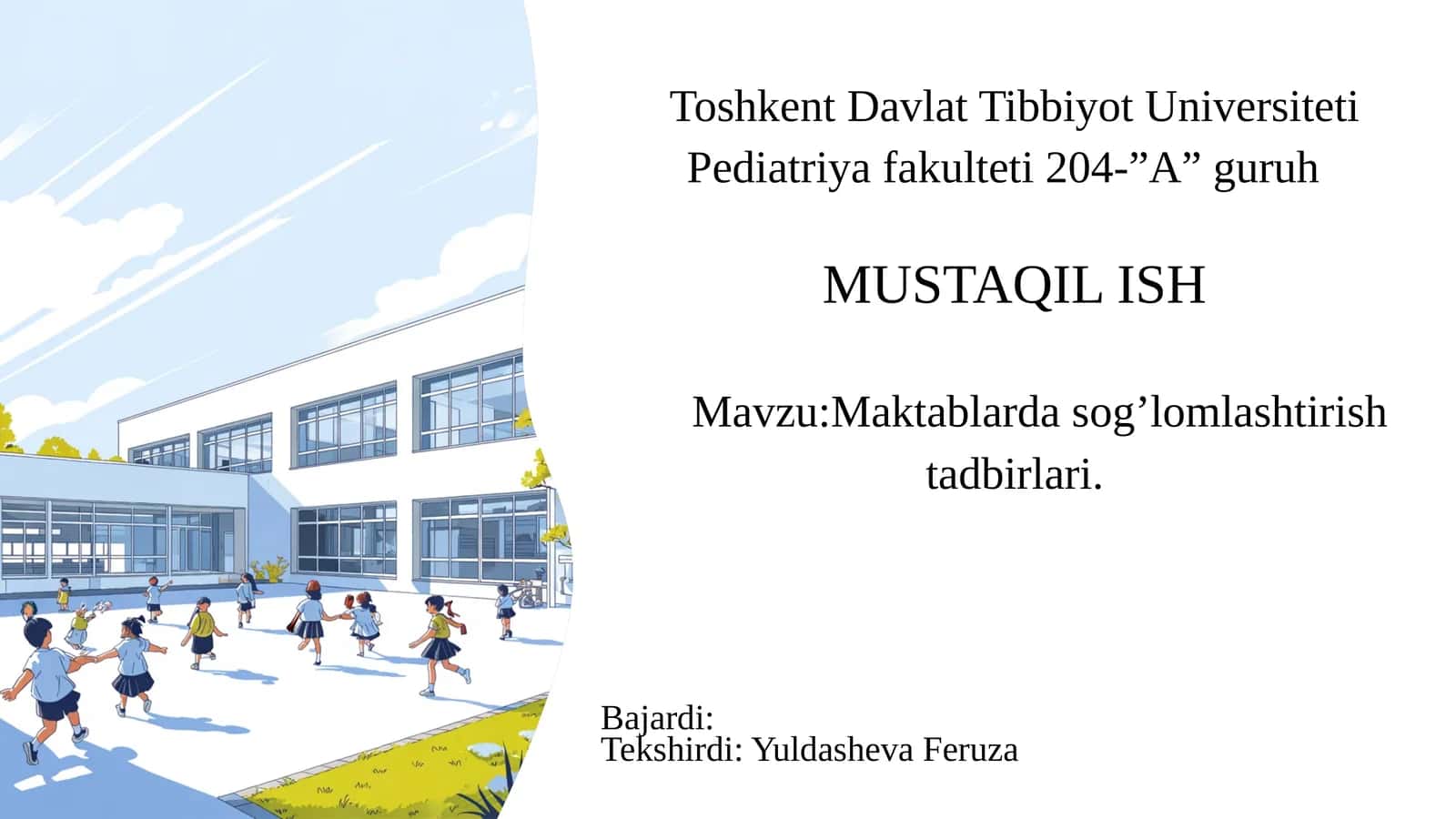 Maktablarda sog’lomlashtirish tadbirlari. 1