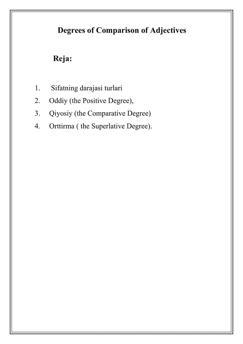 Degrees of Comparison of Adjectives 1