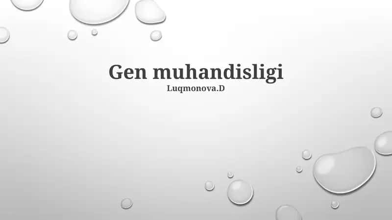 Gen muhandisligi 1