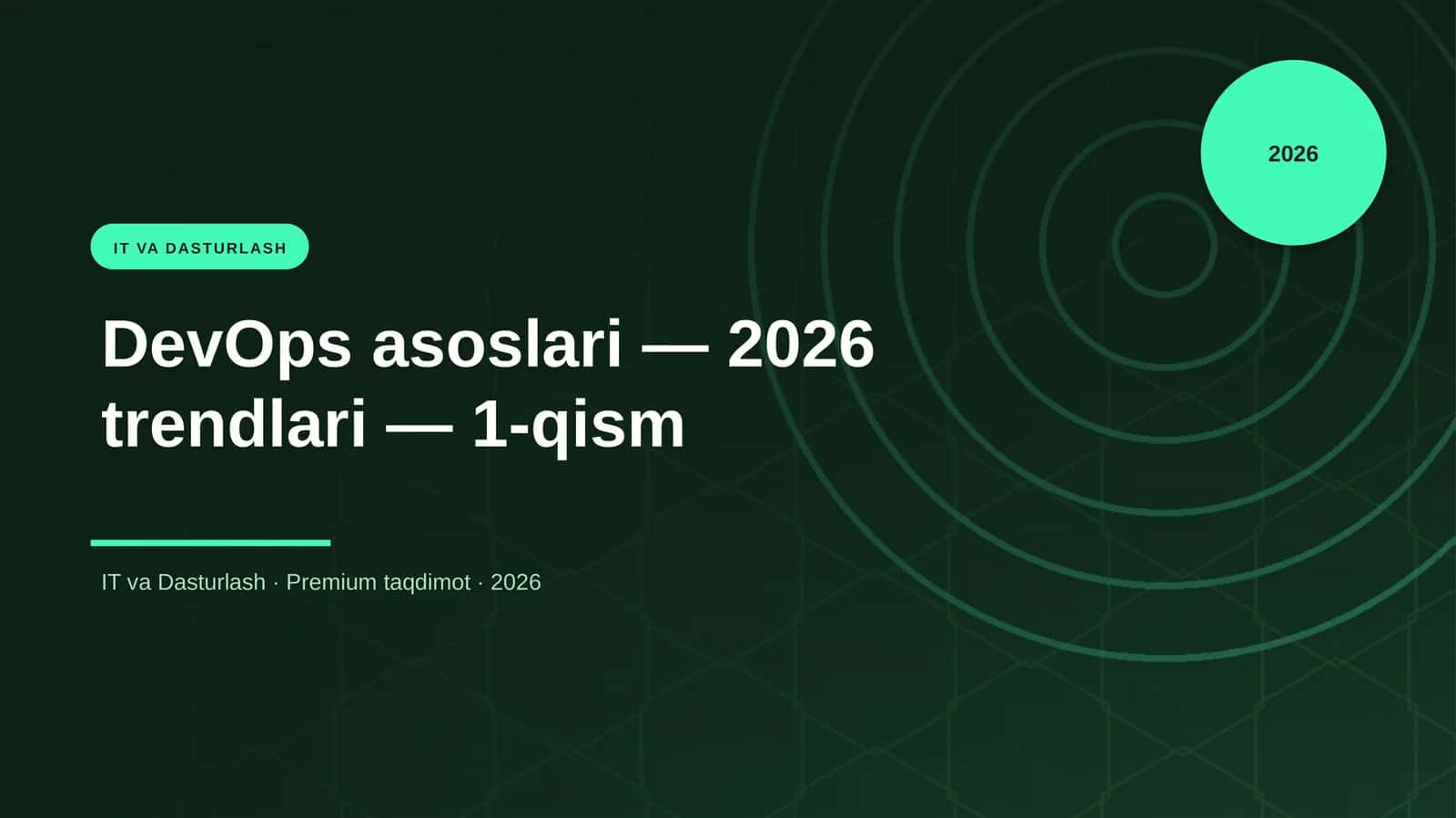 DevOps asoslari — 2026 trendlari — 1-qism 1