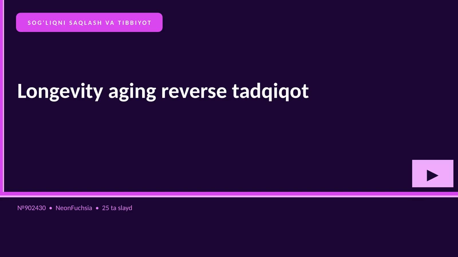 Longevity aging reverse tadqiqot 1