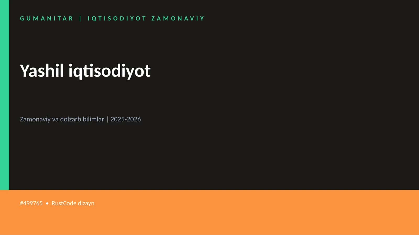Yashil iqtisodiyot 1