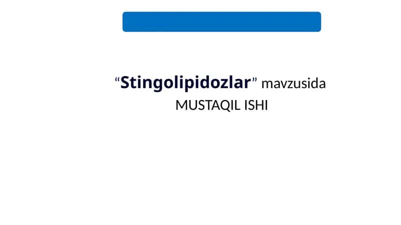 Stingolipidozlar 1