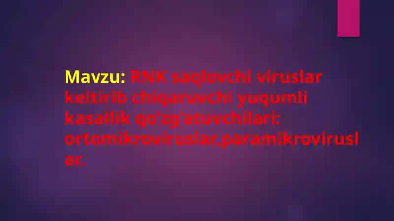 RNK saqlovchi viruslar