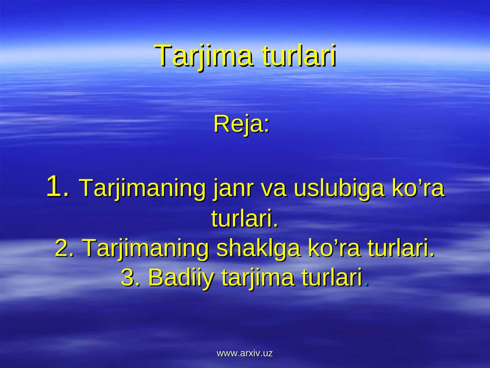 Tarjima turlari 1