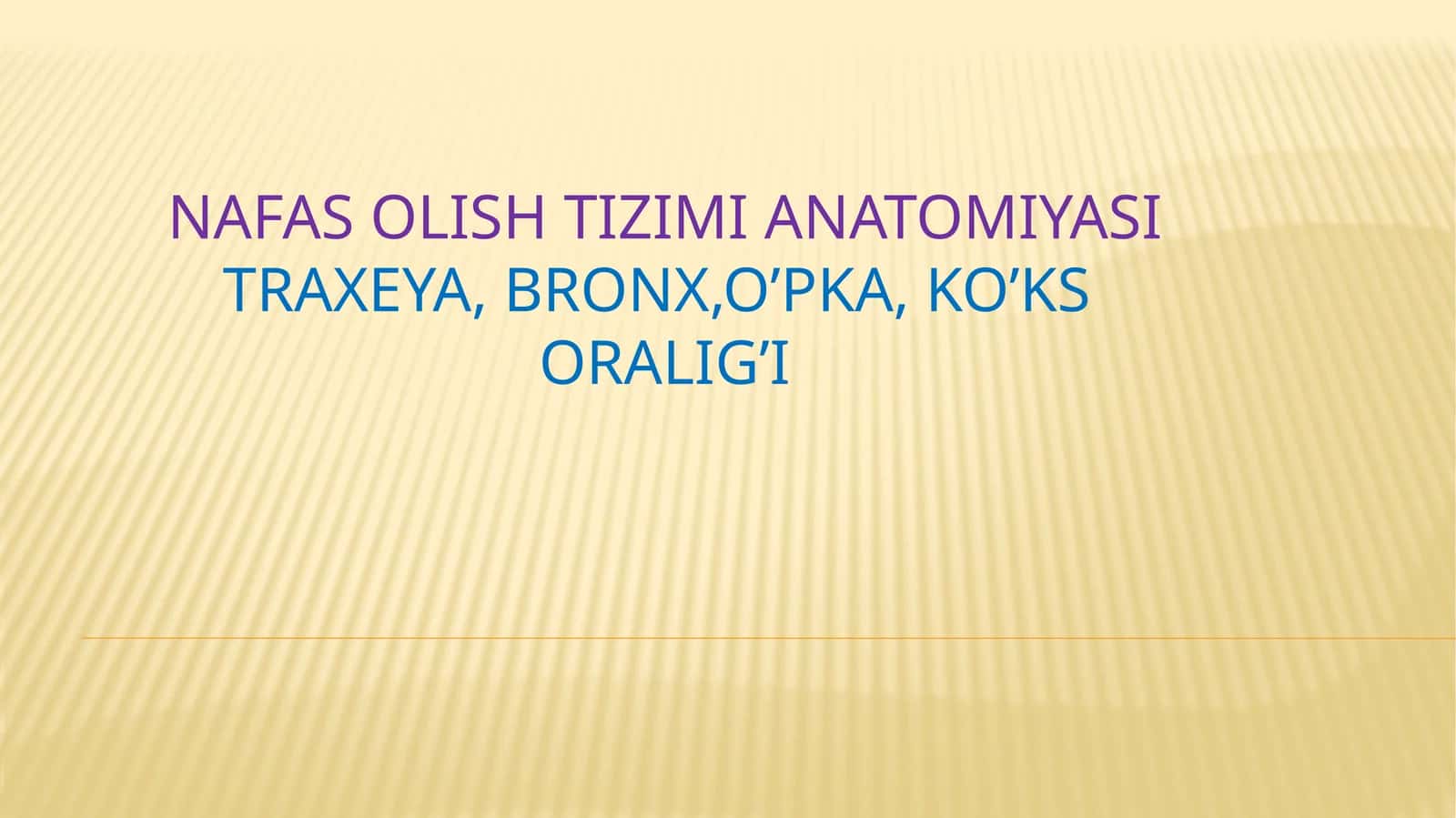 Nafas olish tizimi anatomiyasi 1