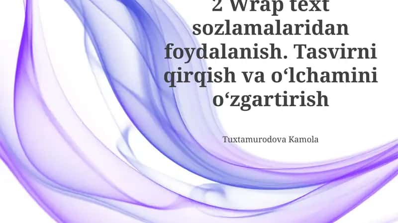 Matn o'rash sozlamalari 1