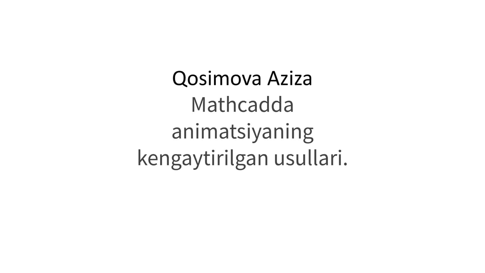 Matematika Animatsiyasi 1