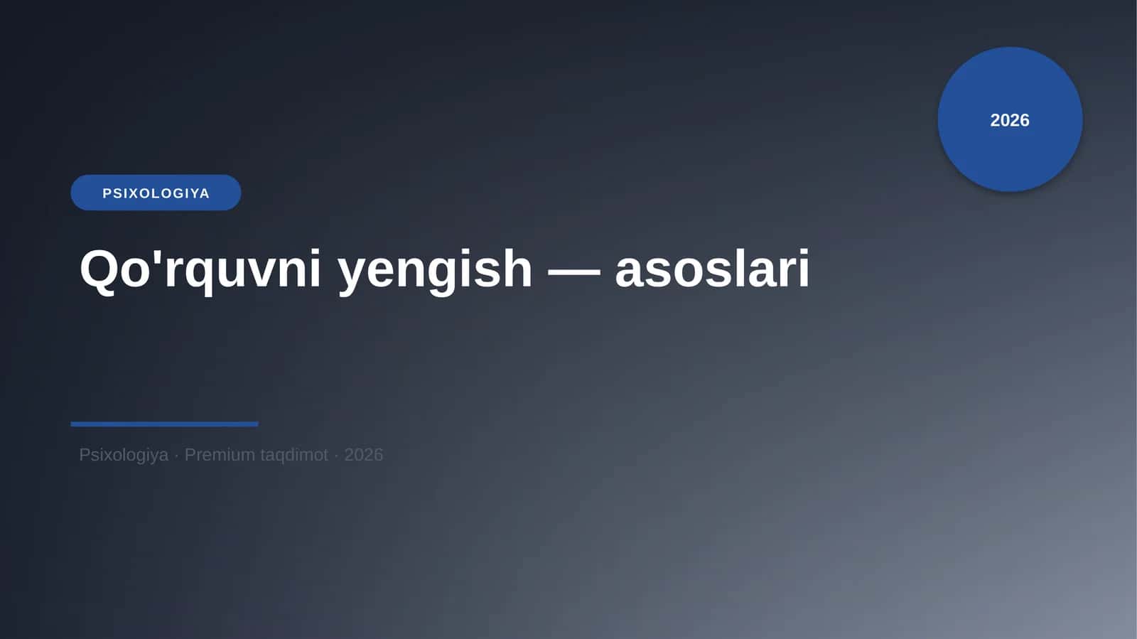 Qo'rquvni yengish — asoslari 1