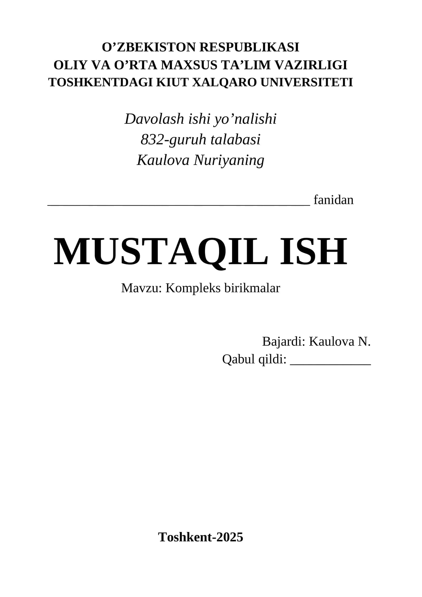 Kompleks birikmalar 1