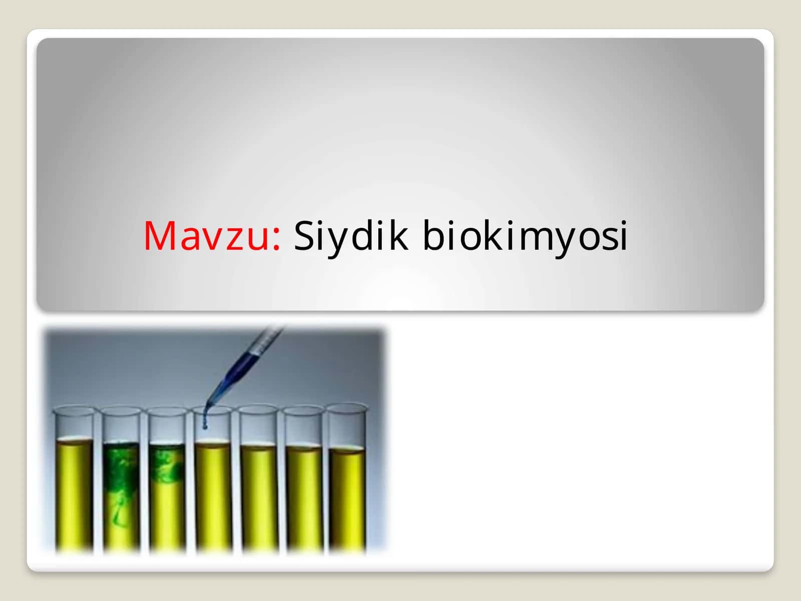 Siydik biokimyosi 1