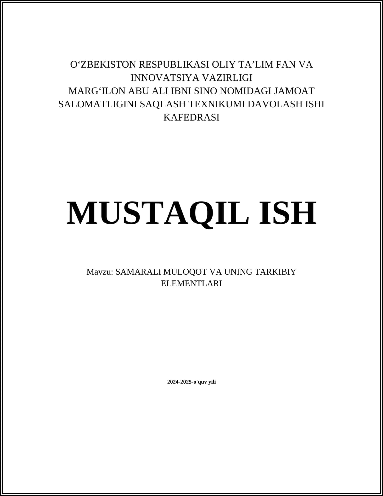 SAMARALI MULOQOT VA UNING TARKIBIY ELEMENTLARI 1