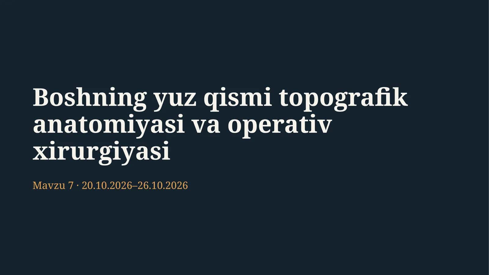 Boshning yuza qismi anatomiyasi 1