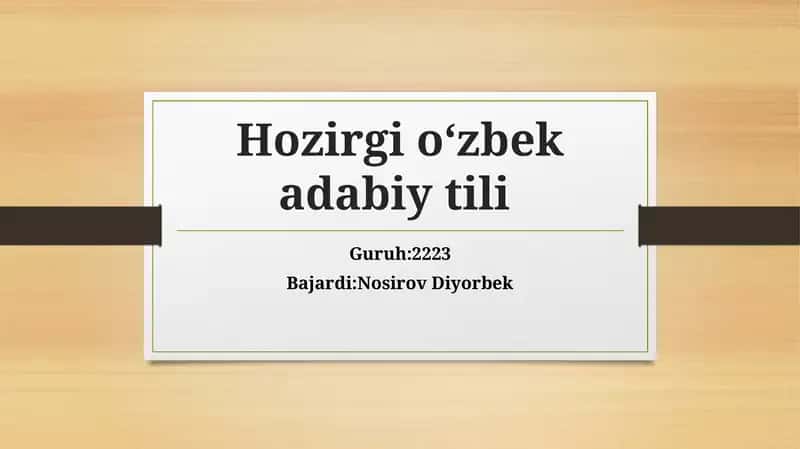 Grammatik Kategoriyalar 1