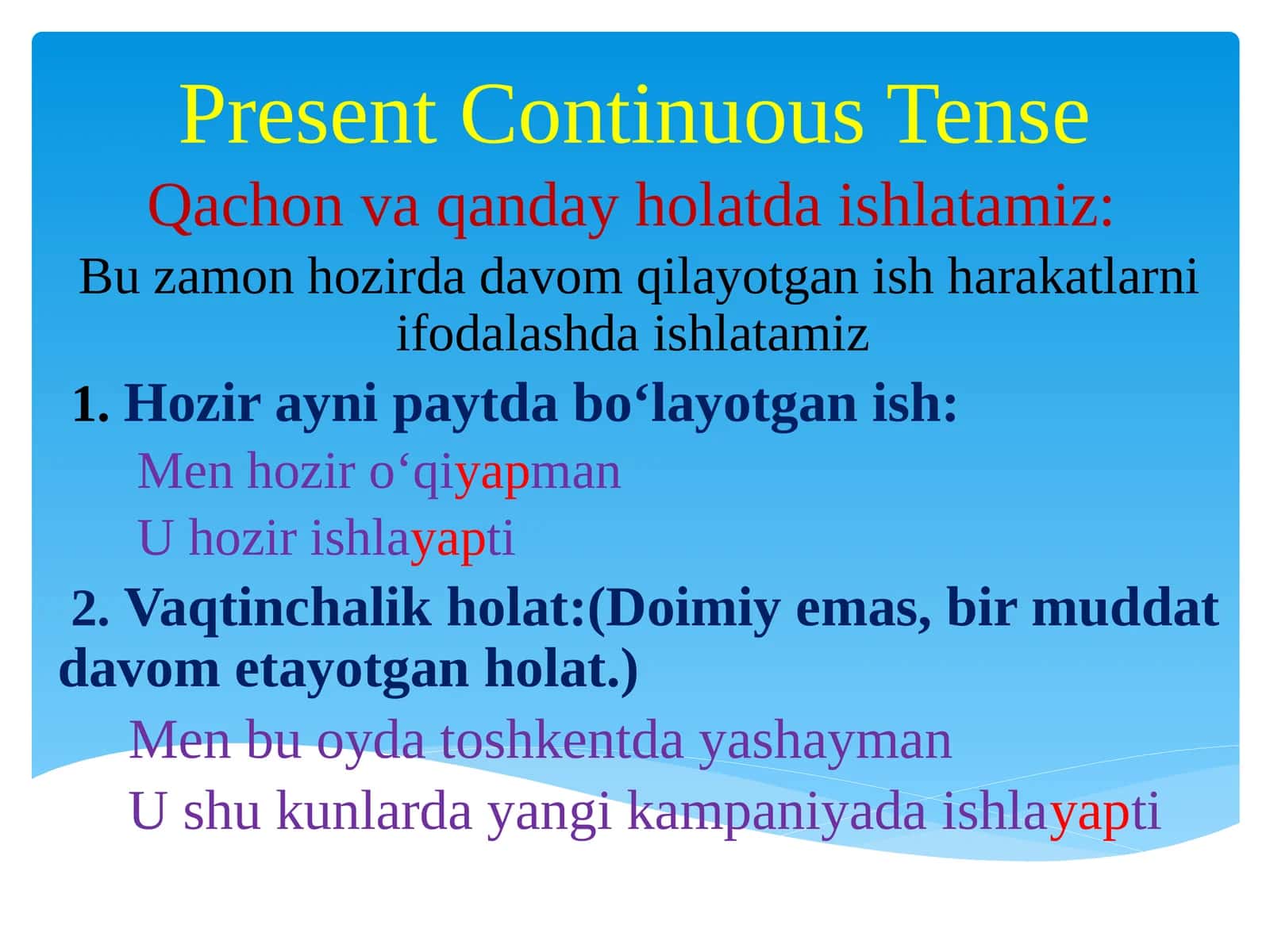 Present Continuous mavzusi 1