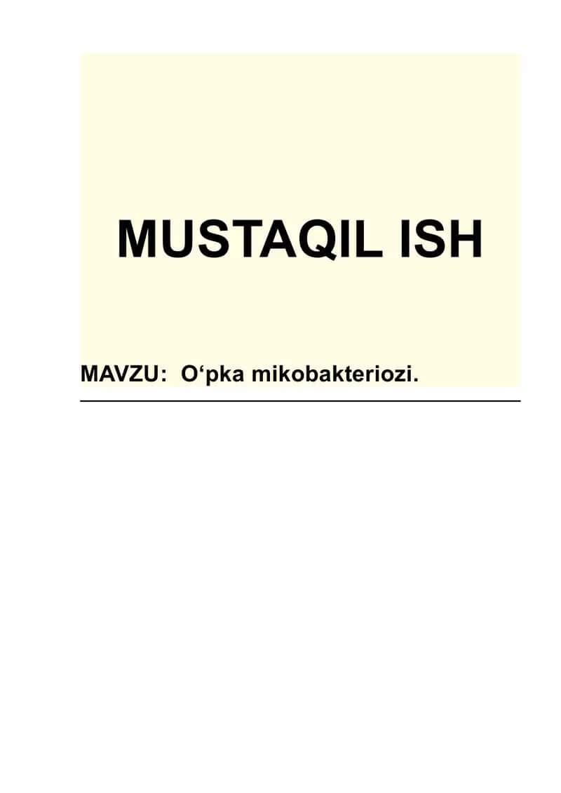 O'pka mikobakteriozi 1