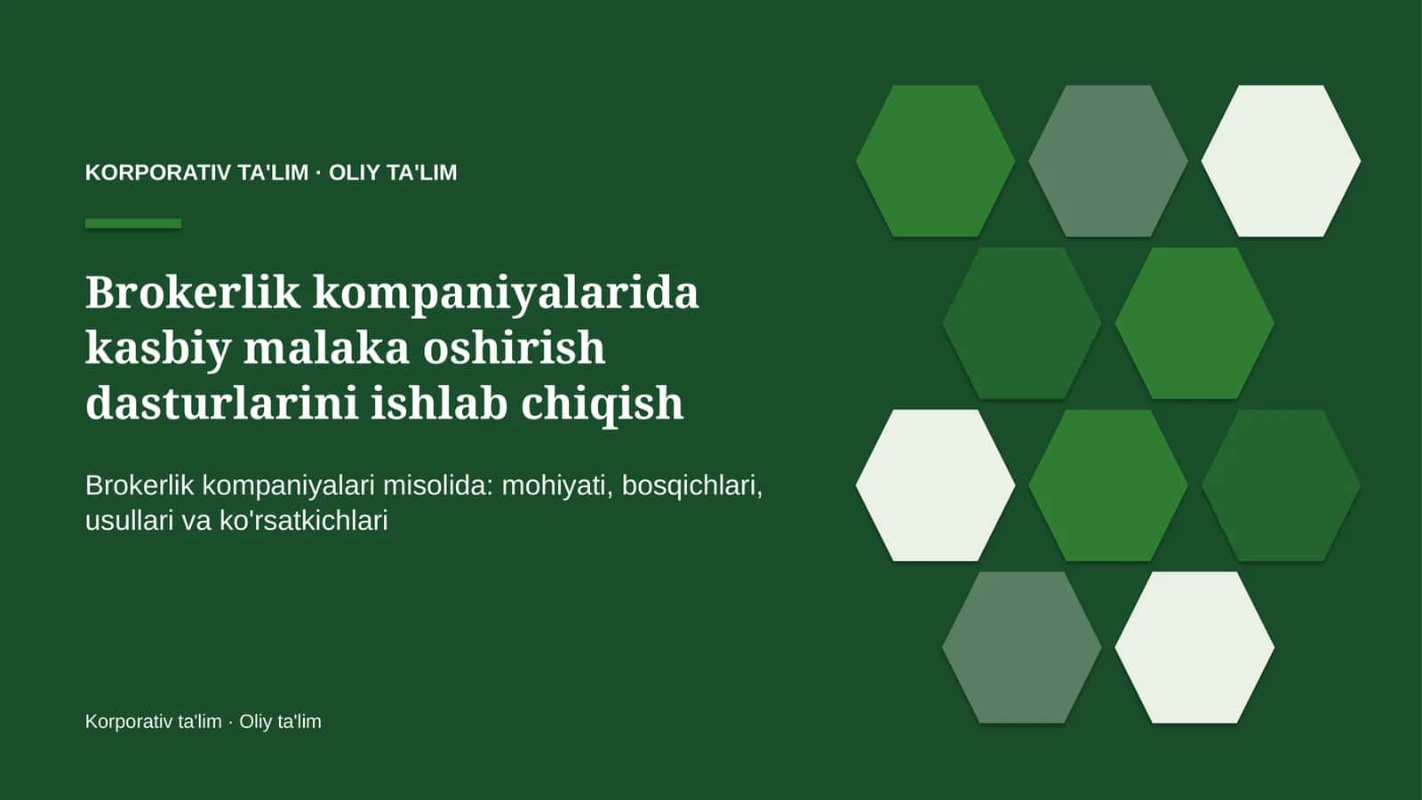 Malaka oshirish dasturlarini ishlab chiqish: mohiyati 1