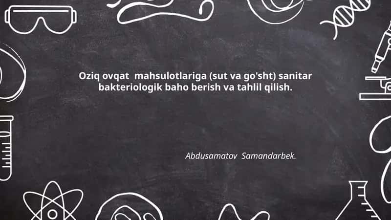 Sut va go'sht mahsulotlariga sanitar baho berish 1