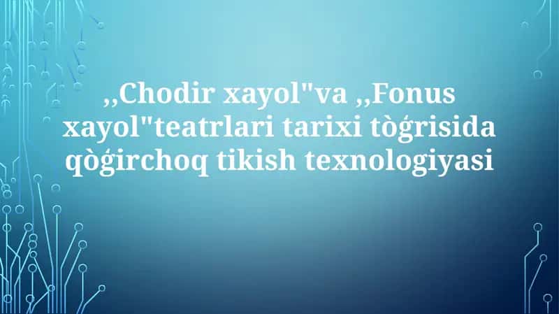 Chodir xayol 1