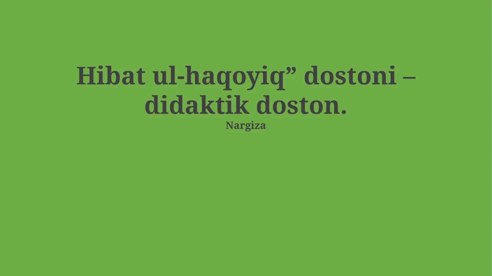 Hibat ul-haqoyiq 1