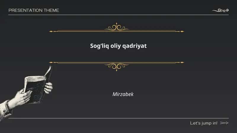 Sogʻliq oliy qadriyat 1