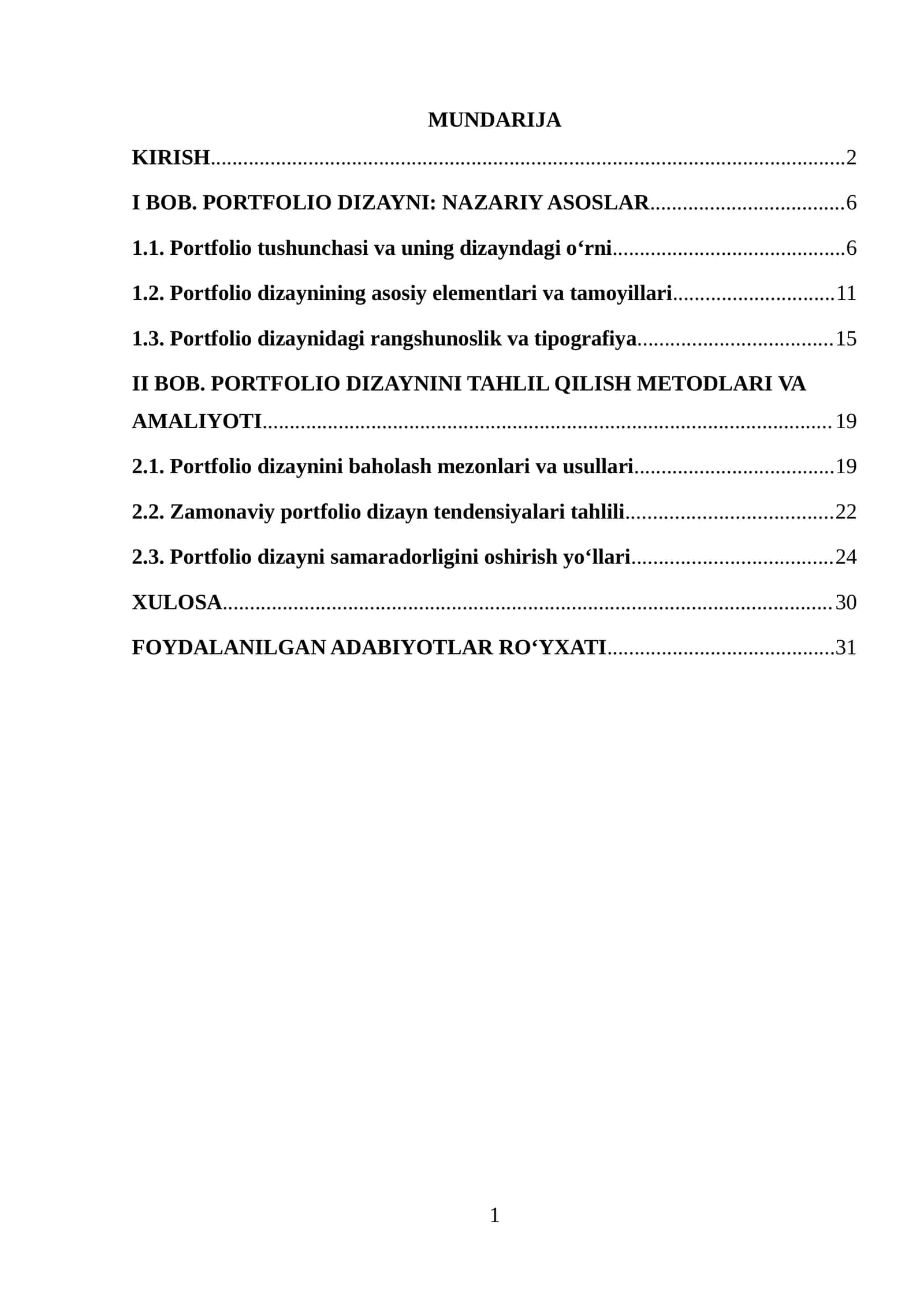 PORTFOLIO DIZAYNI: NAZARIY ASOSLAR 1