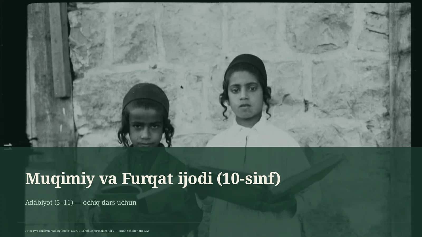 Muqimiy va Furqat ijodi (10-sinf) 1