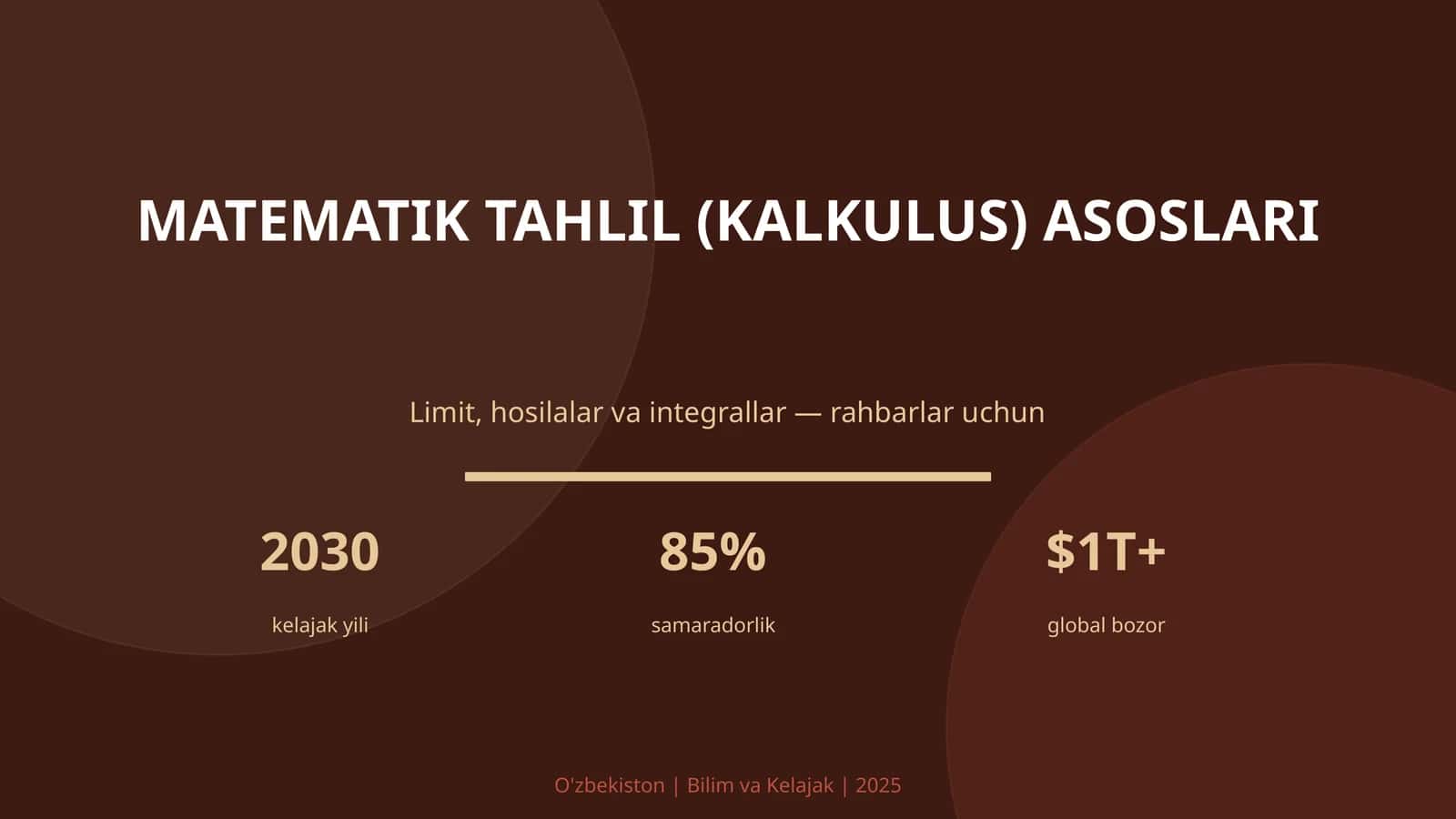Matematik tahlil (kalkulus) asoslari 1