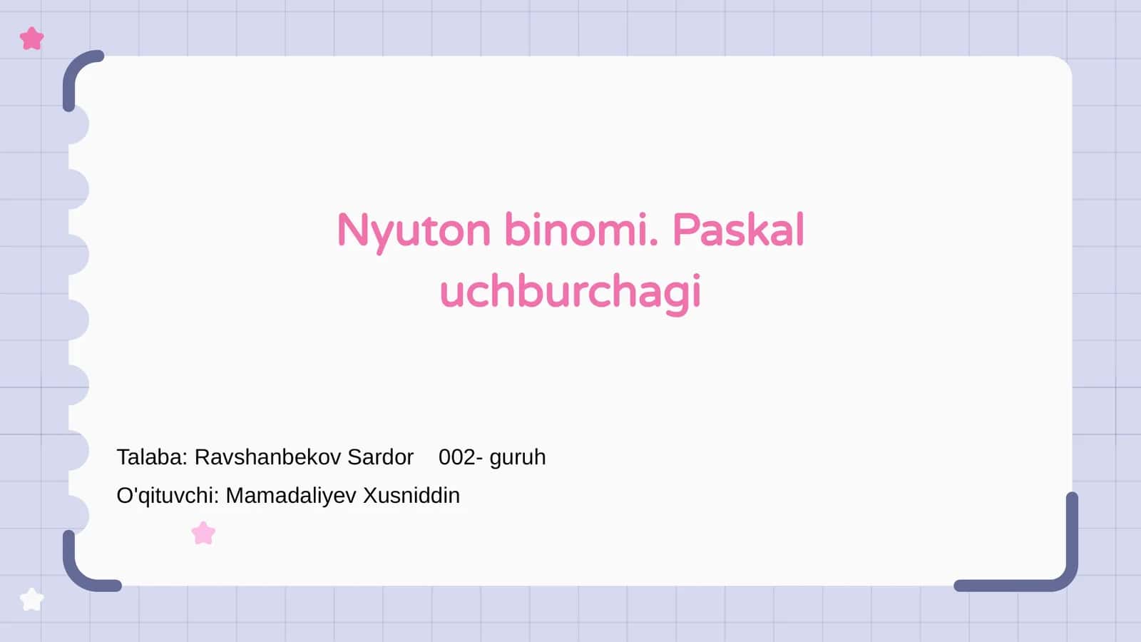 Nyuton binomiya nazariyasi 1