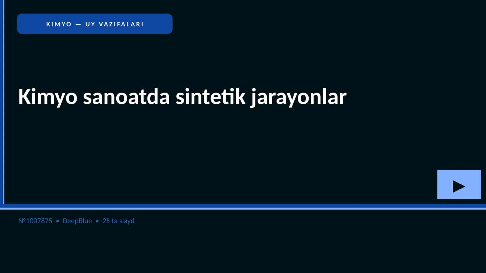 KIMYO SANOATDA SINTETIK JARAYONLAR 1