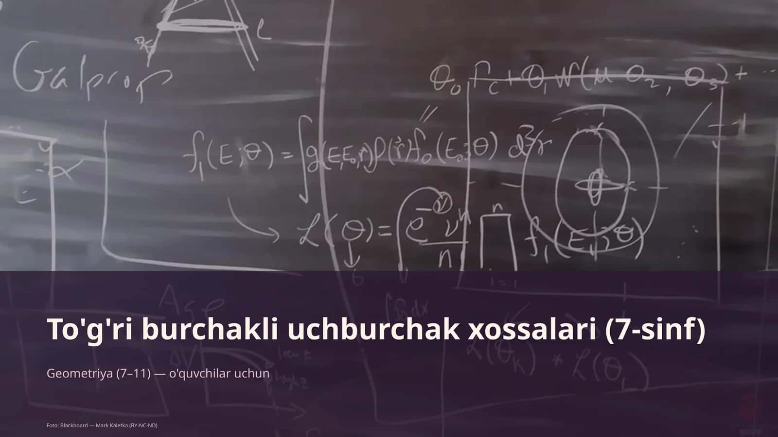 To'g'ri burchakli uchburchak xossalari (7-sinf) 1