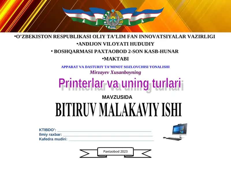 Printer va ularning turlari 1