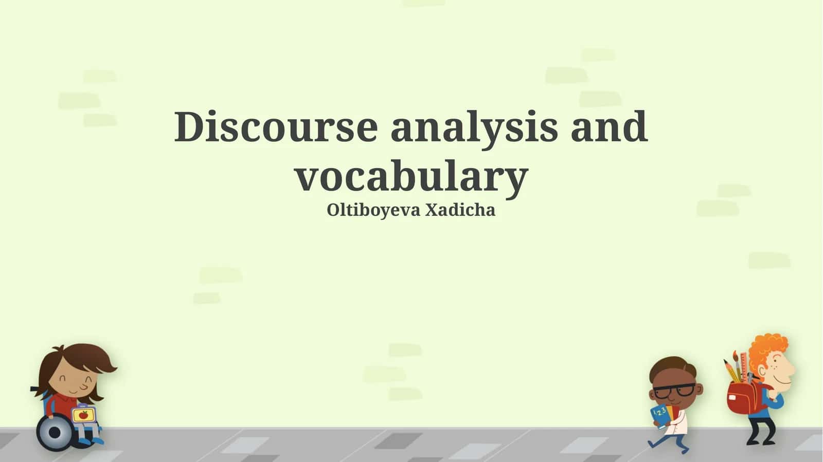 Discourse analysis and vocabulary 1