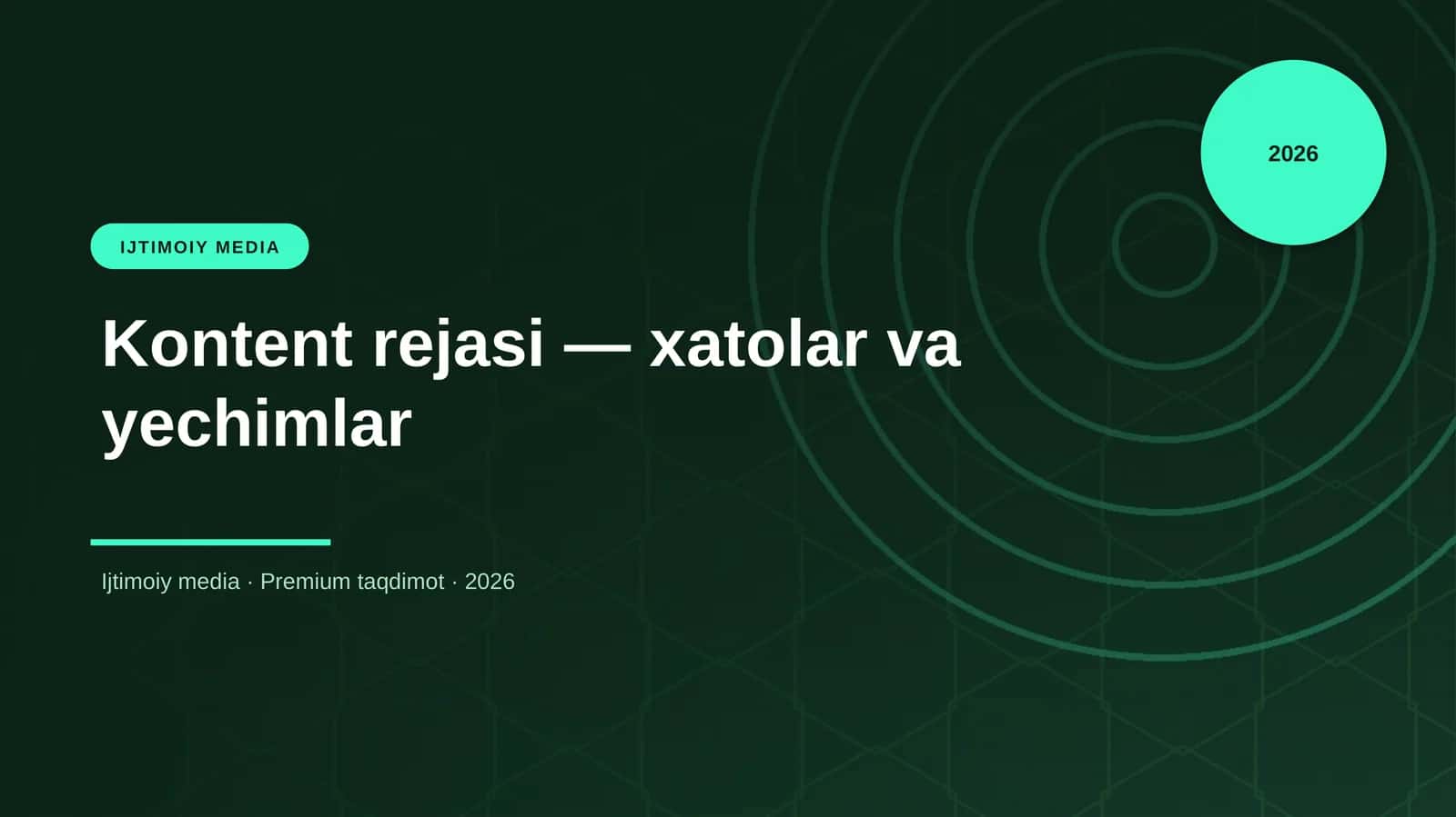 Kontent rejasi — xatolar va yechimlar 1