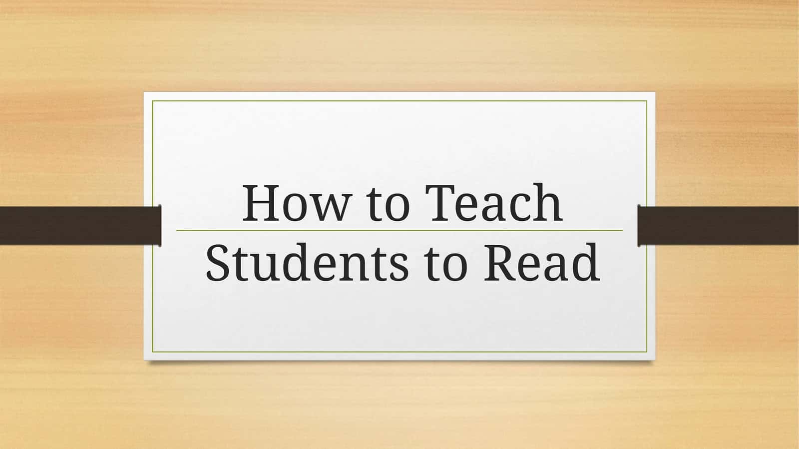 Main Approaches to Teaching Reading 1