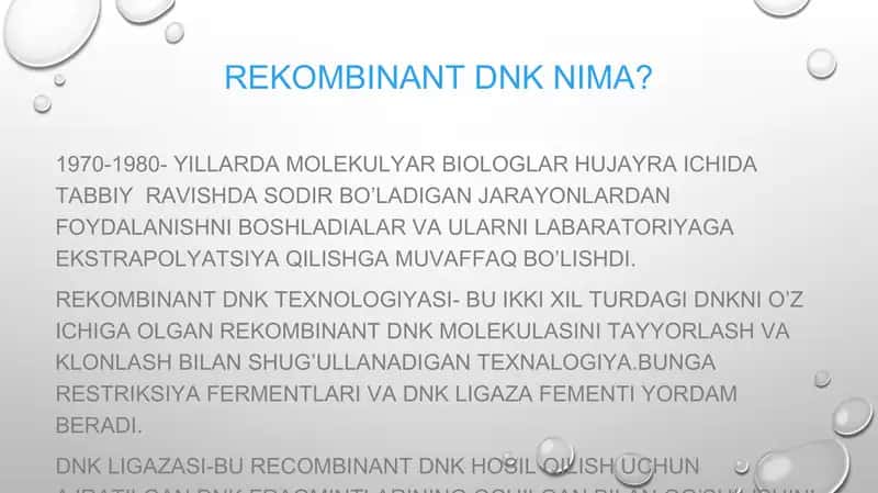Rekombinant DNK (DNA) 1