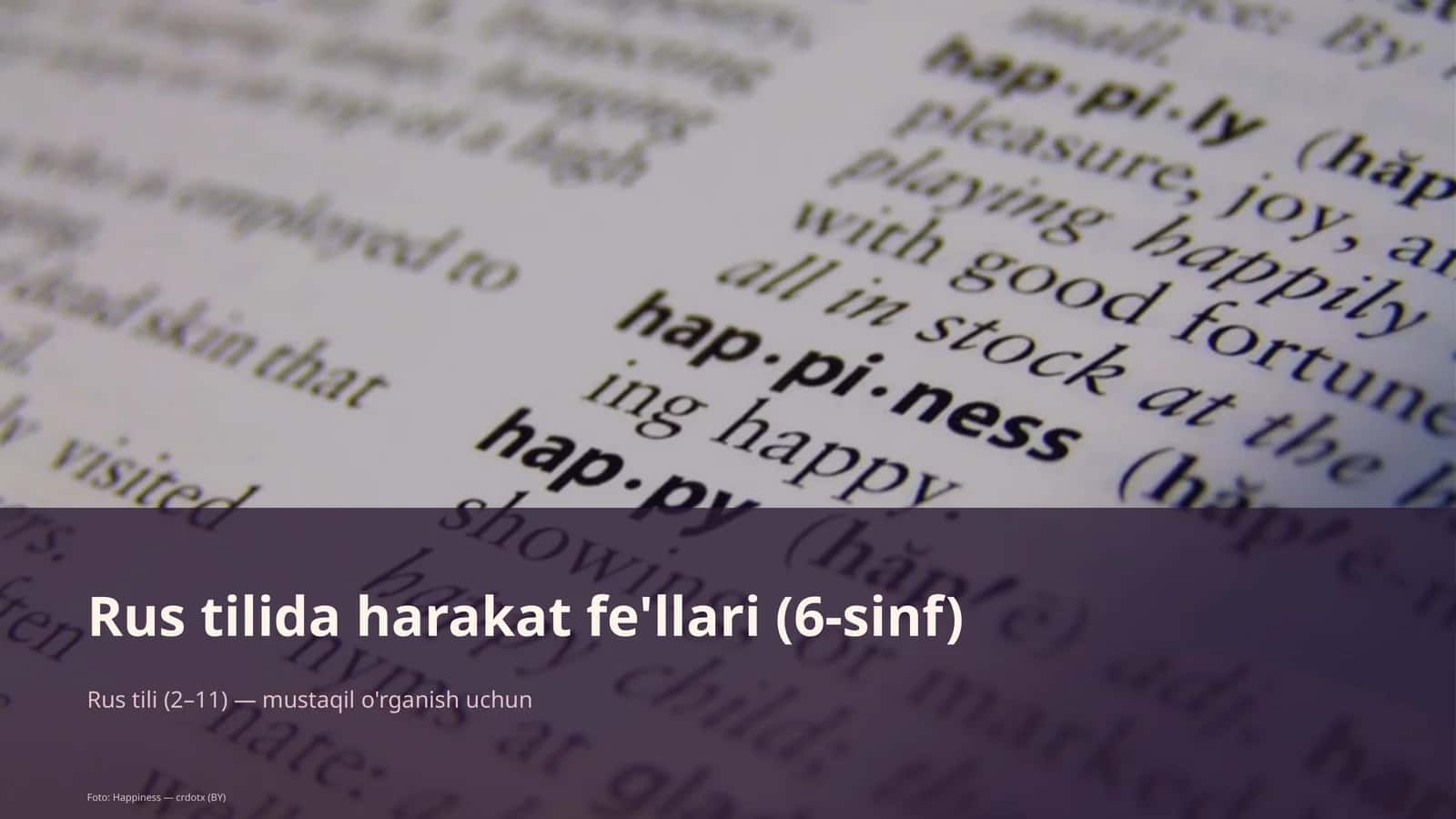Rus tilida harakat fe'llari (6-sinf) 1