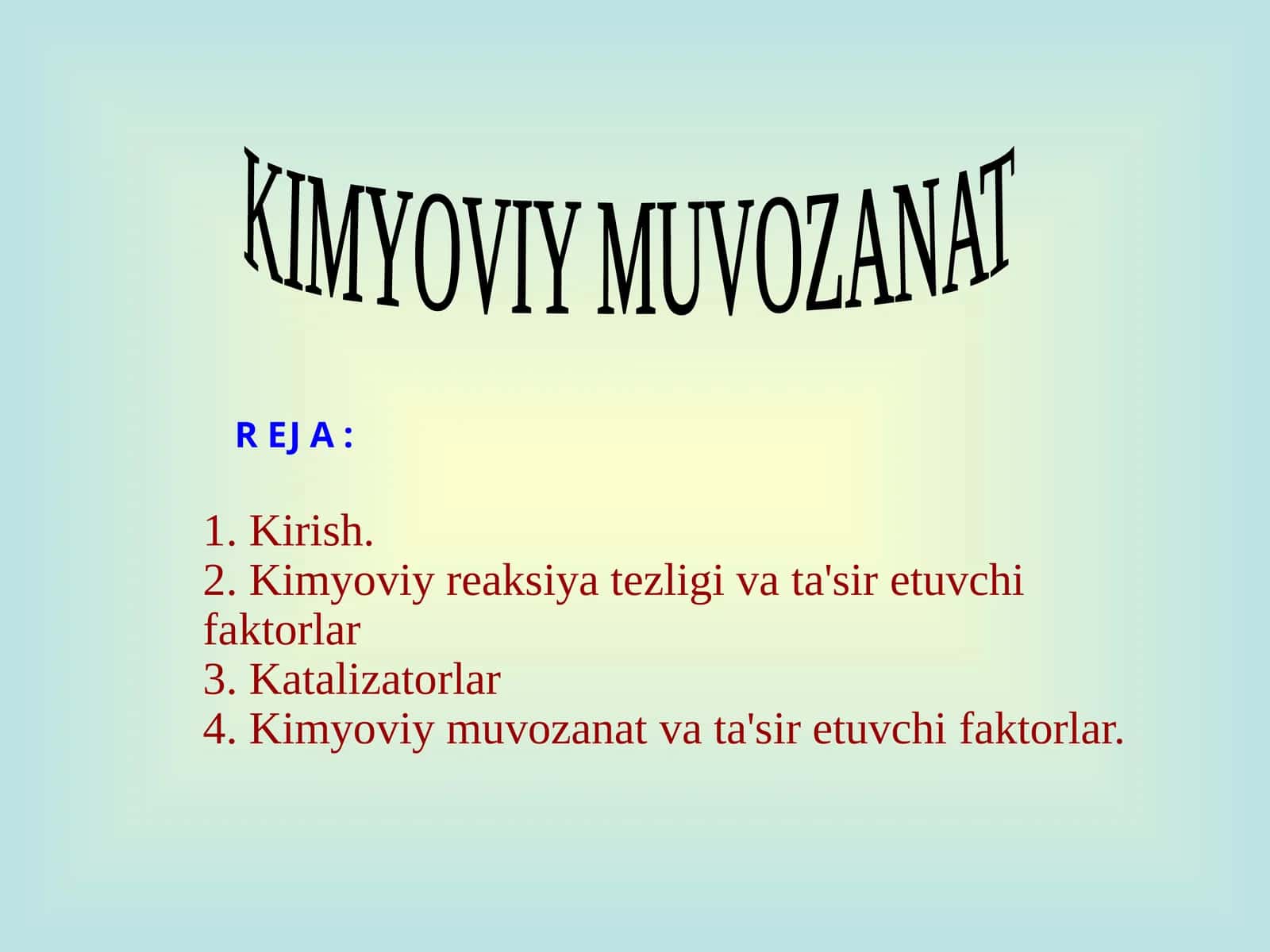 Kimyoviy muvozanat 1
