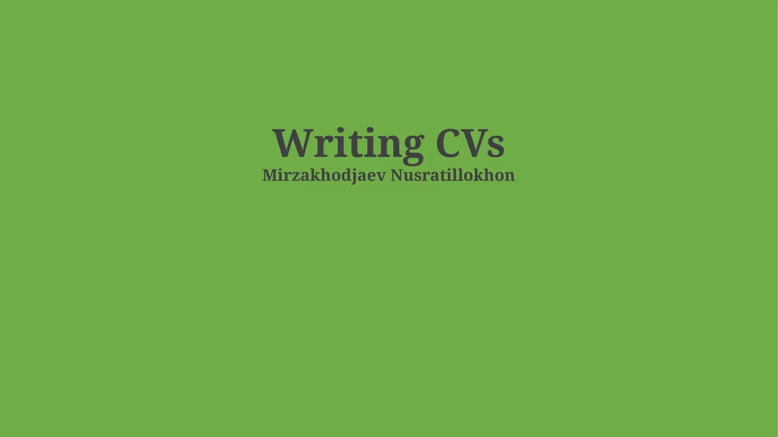 CV yozish 1