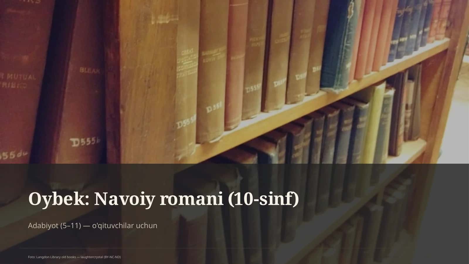 Oybek: Navoiy romani (10-sinf) 1